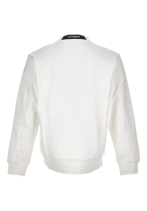 diagonal raised fleece sweatshirt man white C.P. COMPANY | RCCMSS713A-005086W103